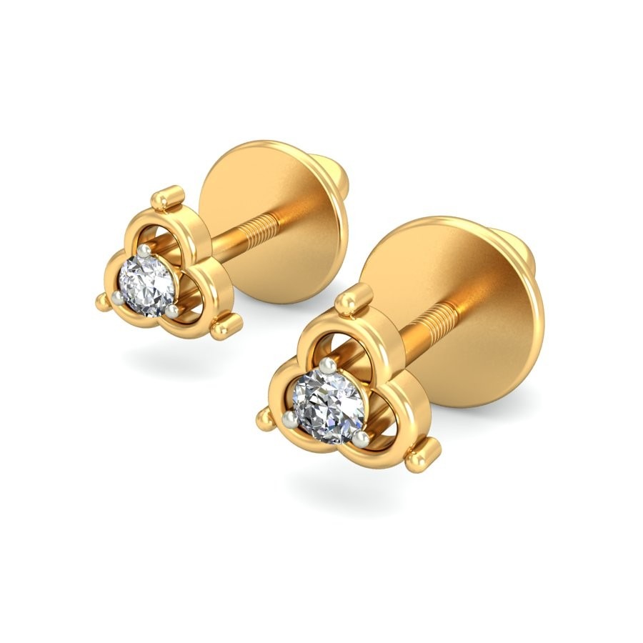 Gold shining diamond earrings ber 021