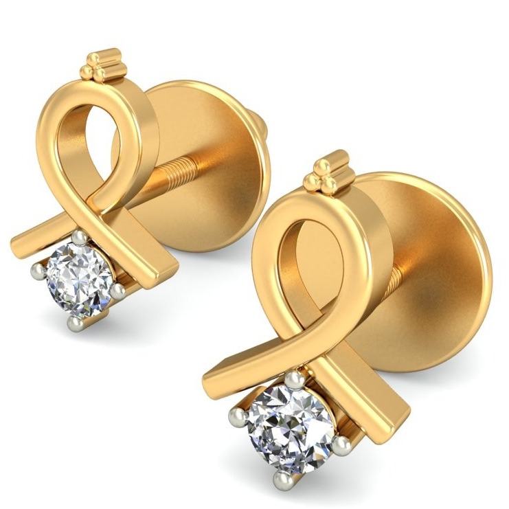 Gold gorgeous design diamond earrings ber 020