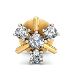 Gold delicate diamond earrings ber 018