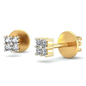 Gold simple diamond earrings ber 016
