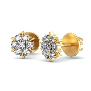 Gold loopy bends diamond earrings ber 015