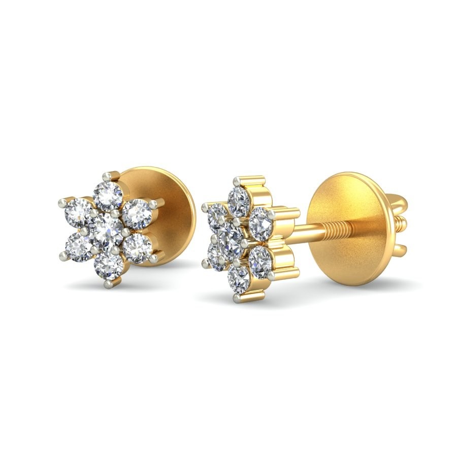 Gold elegant design diamond earrings ber 014 - Image 2