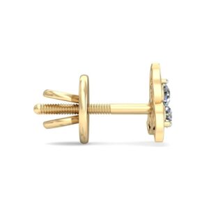 Gold floral diamond earrings ber 013
