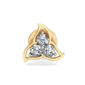Gold floral diamond earrings ber 013
