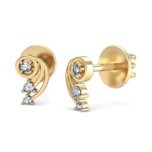 Gold classy diamond earrings ber 011