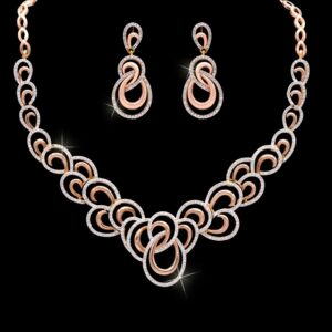 ELEGANT DIAMOND NECKLACE 14KT ROSE GOLD AND EF QUALITY DIAMONDS