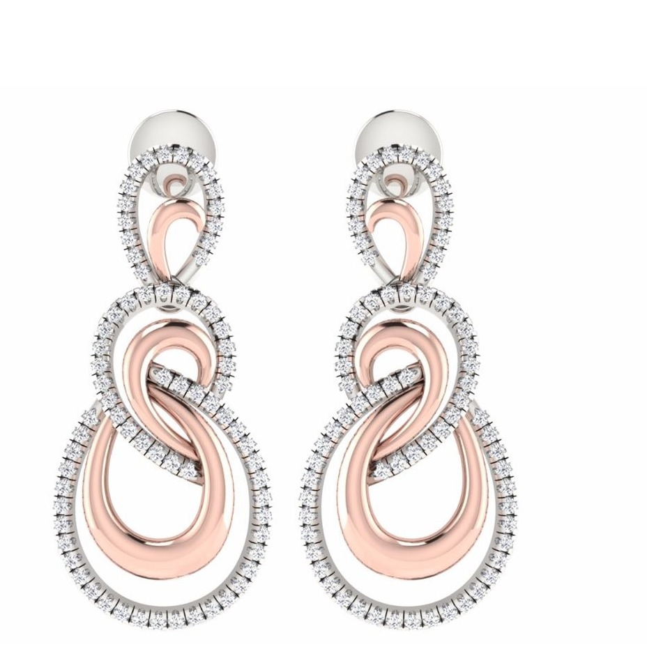 ELEGANT DIAMOND NECKLACE 14KT ROSE GOLD AND EF QUALITY DIAMONDS