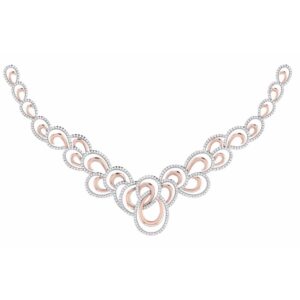 ELEGANT DIAMOND NECKLACE 14KT ROSE GOLD AND EF QUALITY DIAMONDS