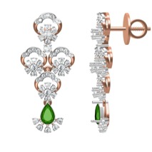 14k rose gold and diamond studded necklace set