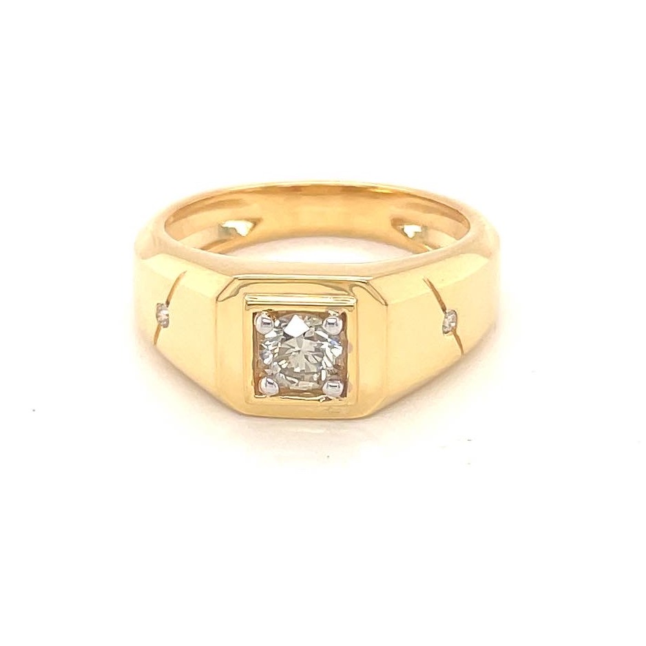 Gents diamond ring 18kt gold & natural diamond