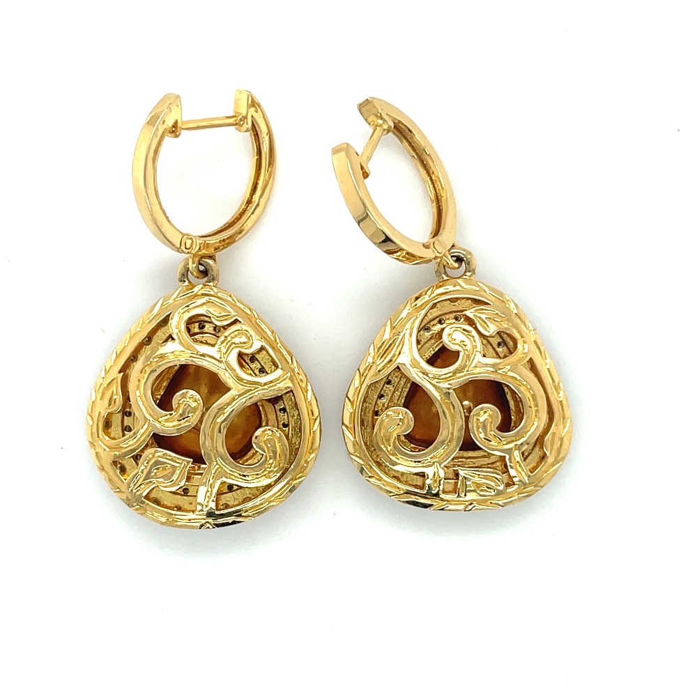 18k Polki Diamond Dangle Earrings ,Handmade Jewellery  .