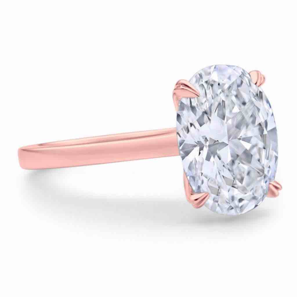 2 Cts Oval Shape Moissanite Diamond Engagemen Ring .