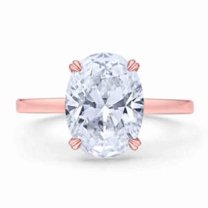2 Cts Oval Shape Moissanite Diamond Engagemen Ring .