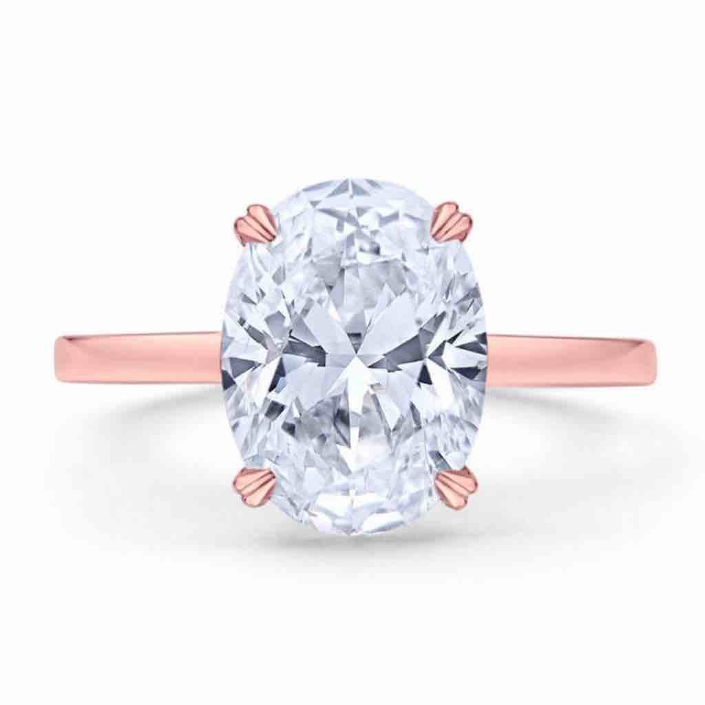 2 Cts Oval Shape Moissanite Diamond Engagemen Ring .