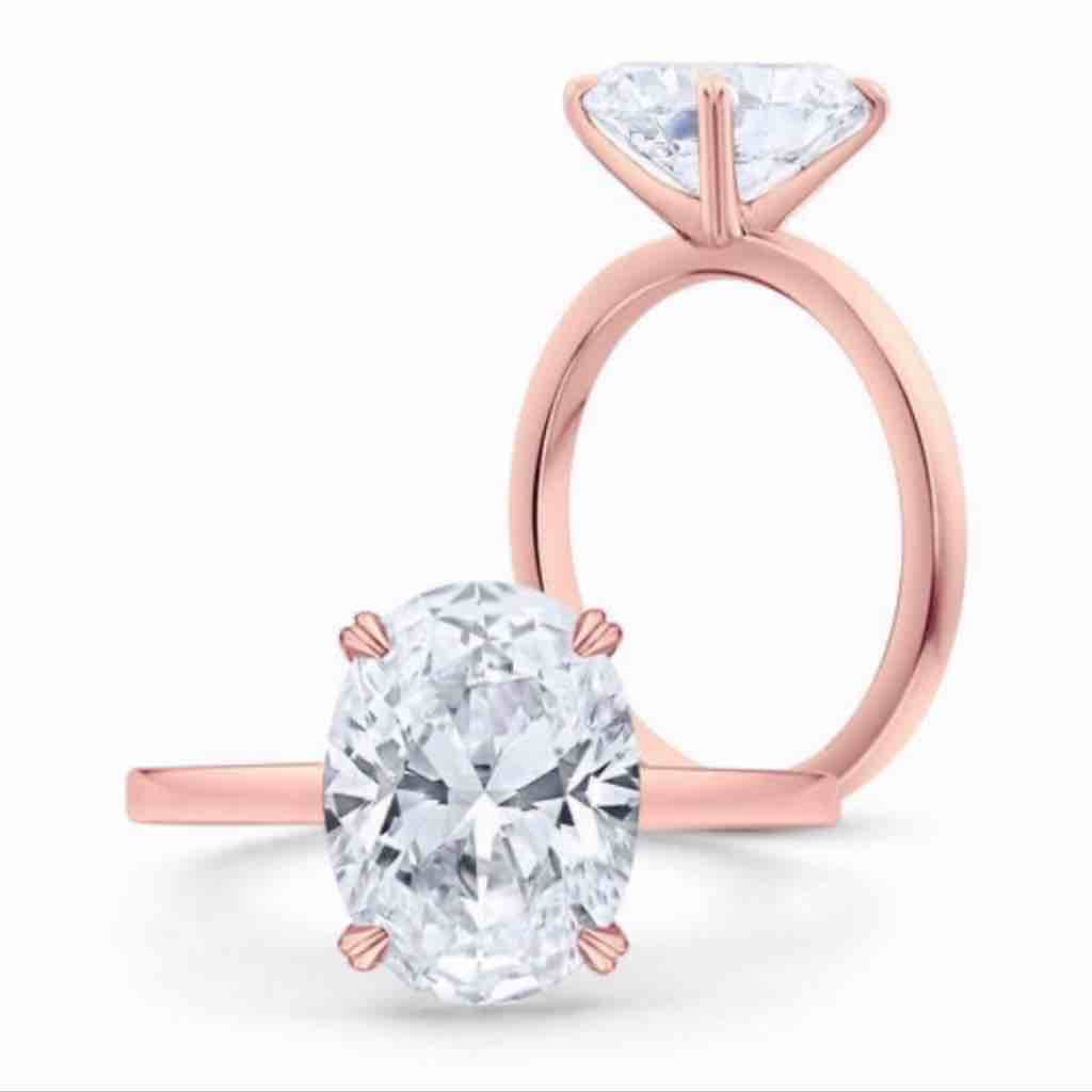 2 Cts Oval Shape Moissanite Diamond Engagemen Ring .