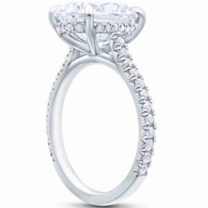 Flawless 3ct oval cut moissanite iced out  ring .