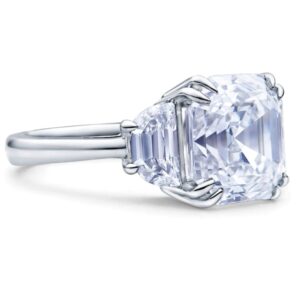 Cushion shape moissanite diamond ring .