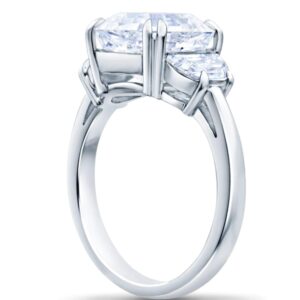 Cushion shape moissanite diamond ring .