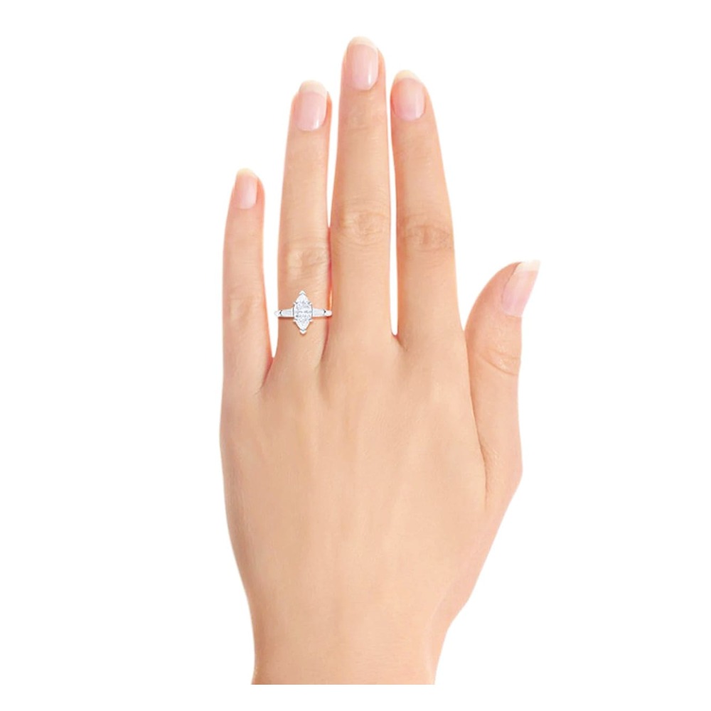 Fancy shape moissanite diamond ring .