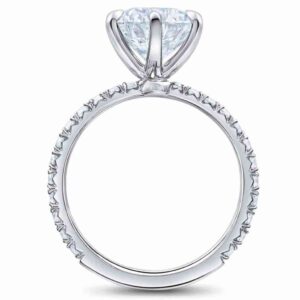 14k Gold with Moissanite Diamond Studded Solitares Ring for Wedding , Engagements etc