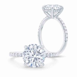 14k Gold with Moissanite Diamond Studded Solitares Ring for Wedding , Engagements etc