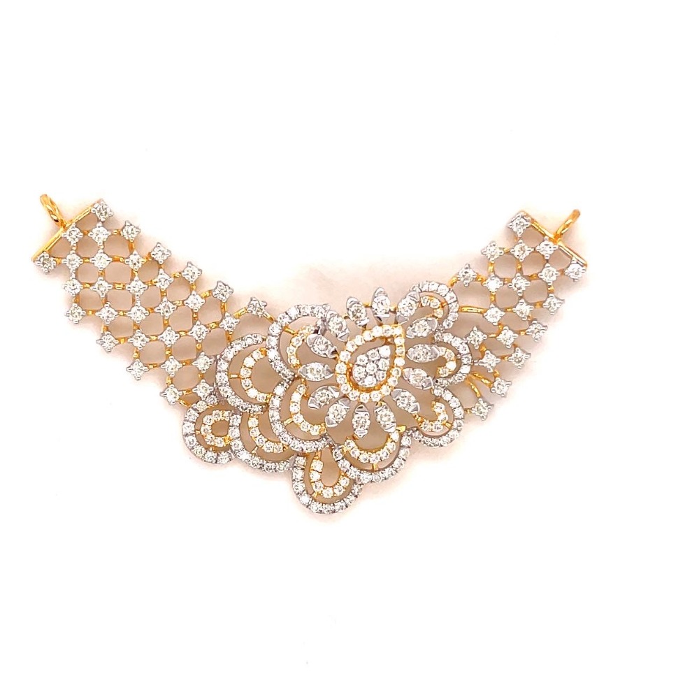 14k gold with natural diamond mangalsutra pendent for gift purpose - Image 2
