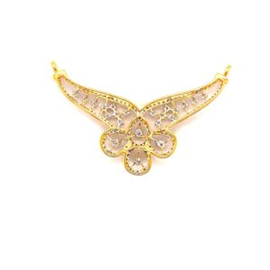 14k gold with natural diamond mangalsutra pendent for indian brides