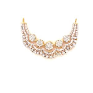 14k gold with natural diamond mangalsutra pendent for indian brides