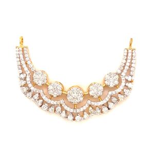 14k gold with natural diamond mangalsutra pendent for indian brides