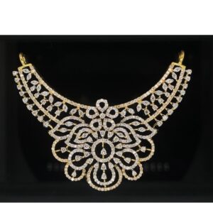 Natural diamond mangalsutra pendant , 14kt gold