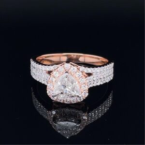Natural diamond pie cut setting ring