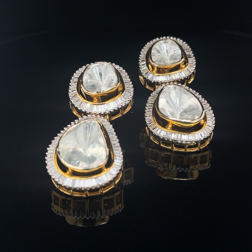Uncut diamond earrings