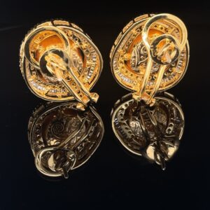 14k gold natural uncut diamond earring studs .