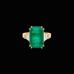 Gold Emerald Panna Classic diamond rings