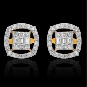 Gold fine diamond earrings