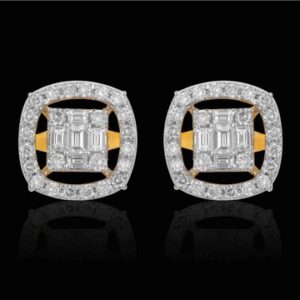 Gold unique diamond earrings