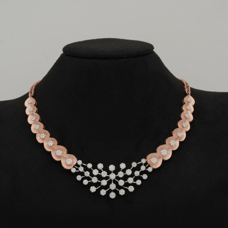 Gold fancy diamond necklace set
