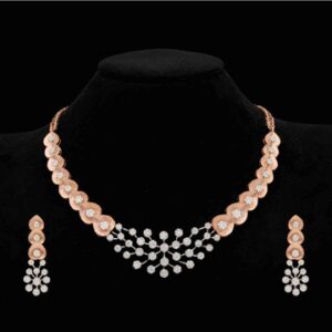 Gold fancy diamond necklace set