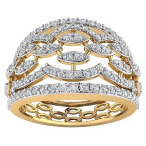 22K Gold Glam Diamond Ring JJJGR47