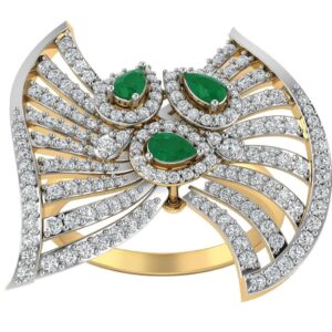 22K Gold Floral Diamond Ring JJJGR34