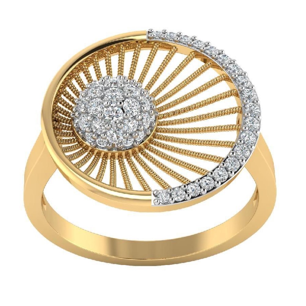 22K Gold Pretty Diamond Ring JJJGR29