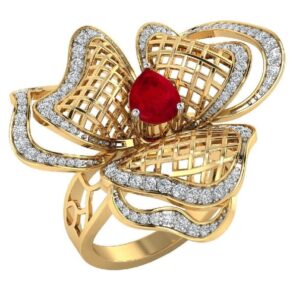 22K Gold Elegant Diamond Ring JJJGR22