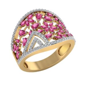 22K Gold Loopy Bends Diamond Ring JJJGR36