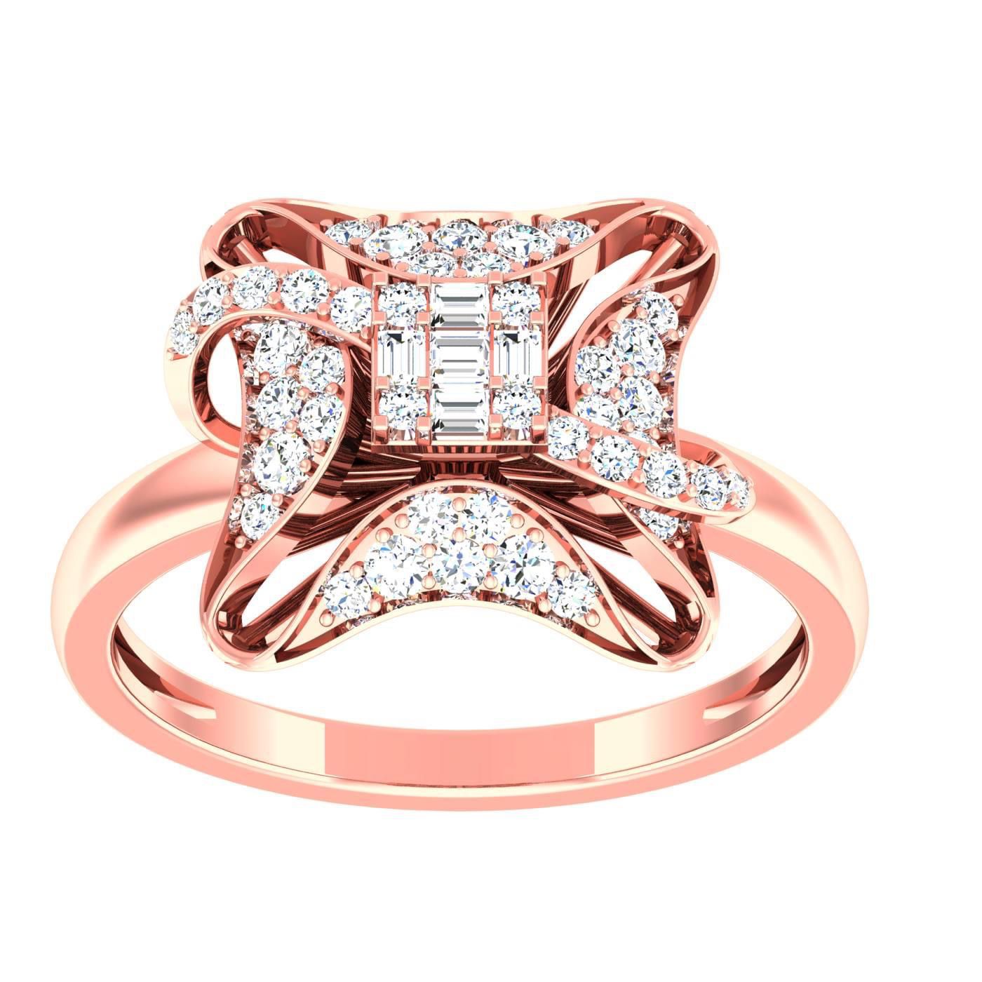 22K Gold Attractive Floral Rings JJJGR06