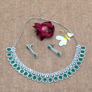 Green Stone Wedding Necklace Set