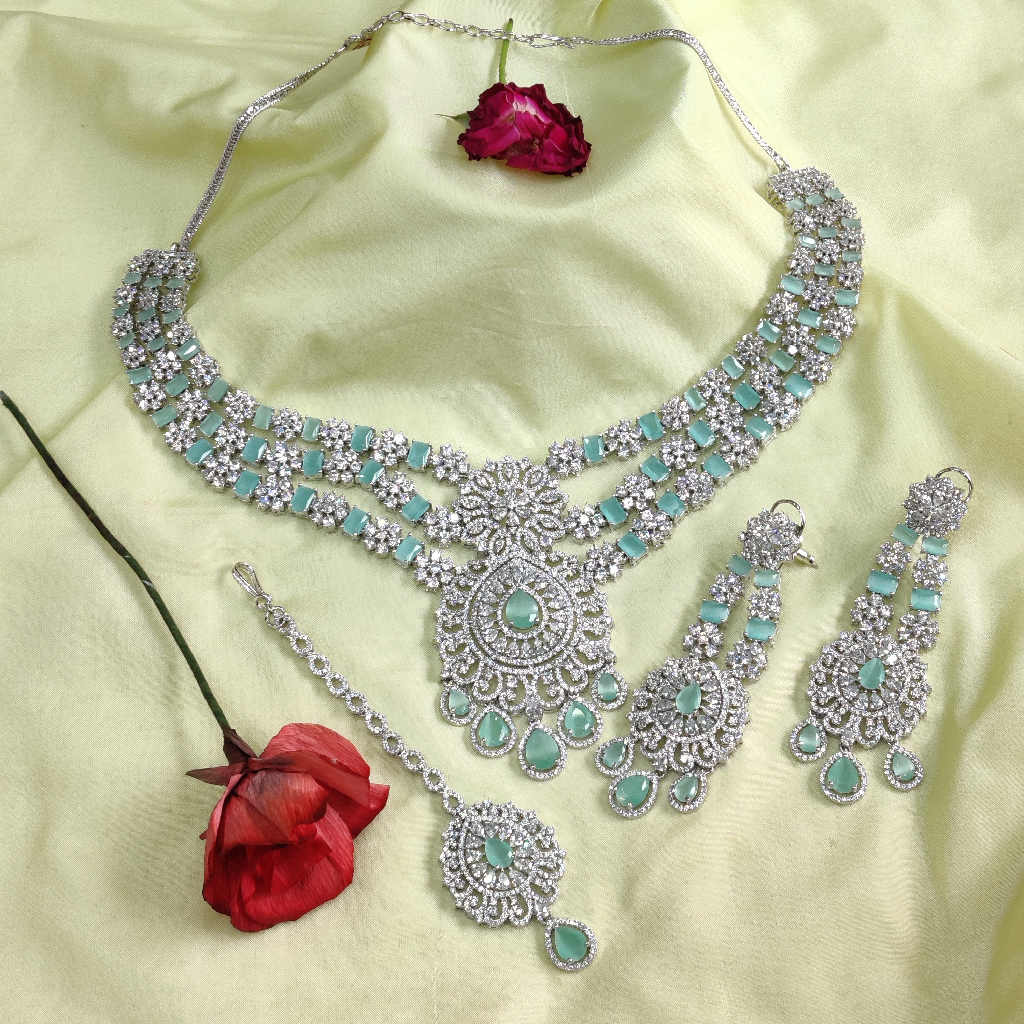 c.z diamond western necklace set