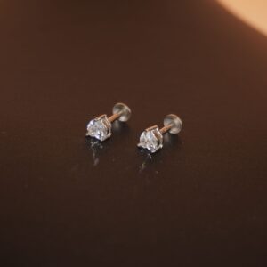 925 Silver Single Stone Earring