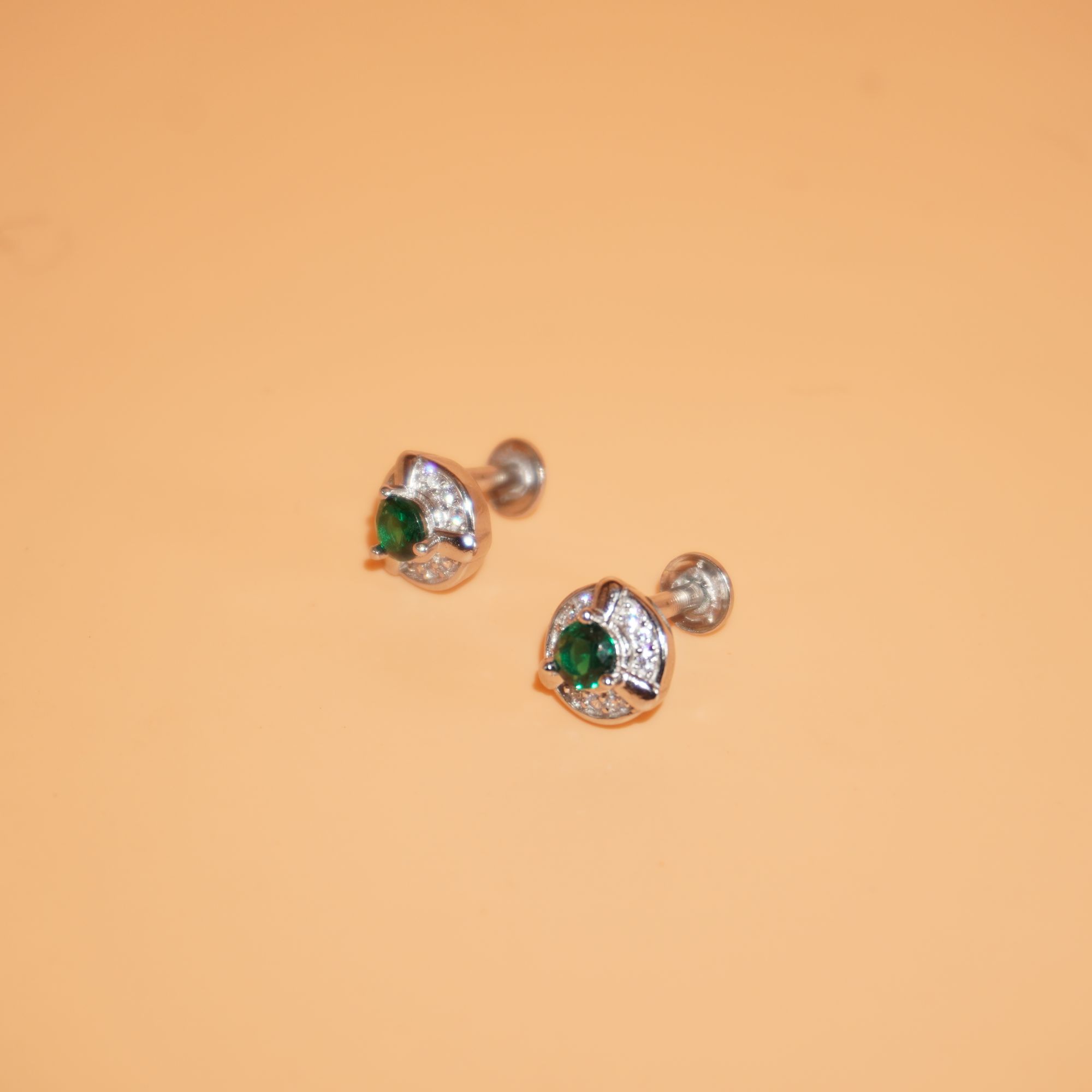 925 Silver Green Stud