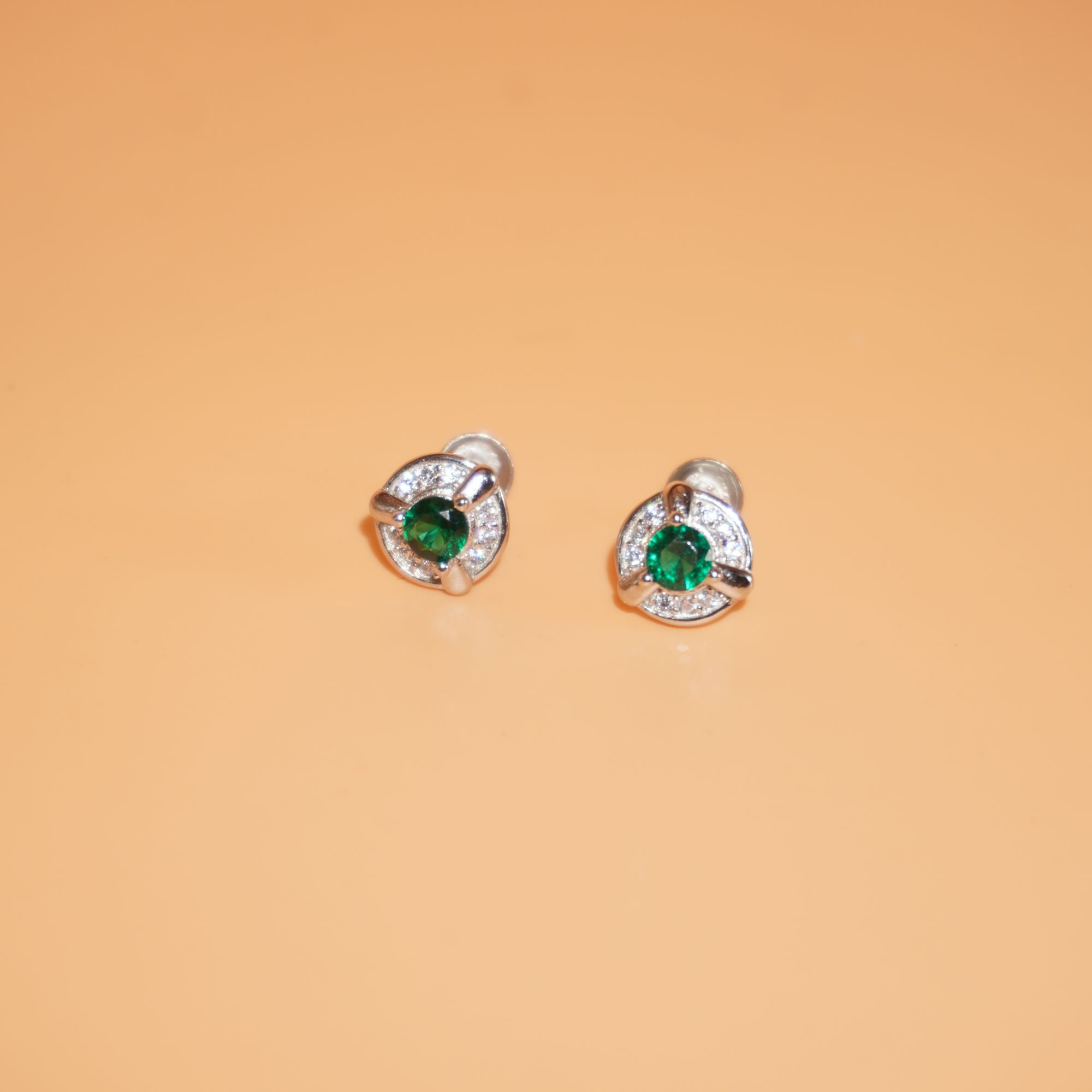 925 Silver Green Stud