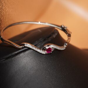 925 Silver Regal Studed Kada 121R140